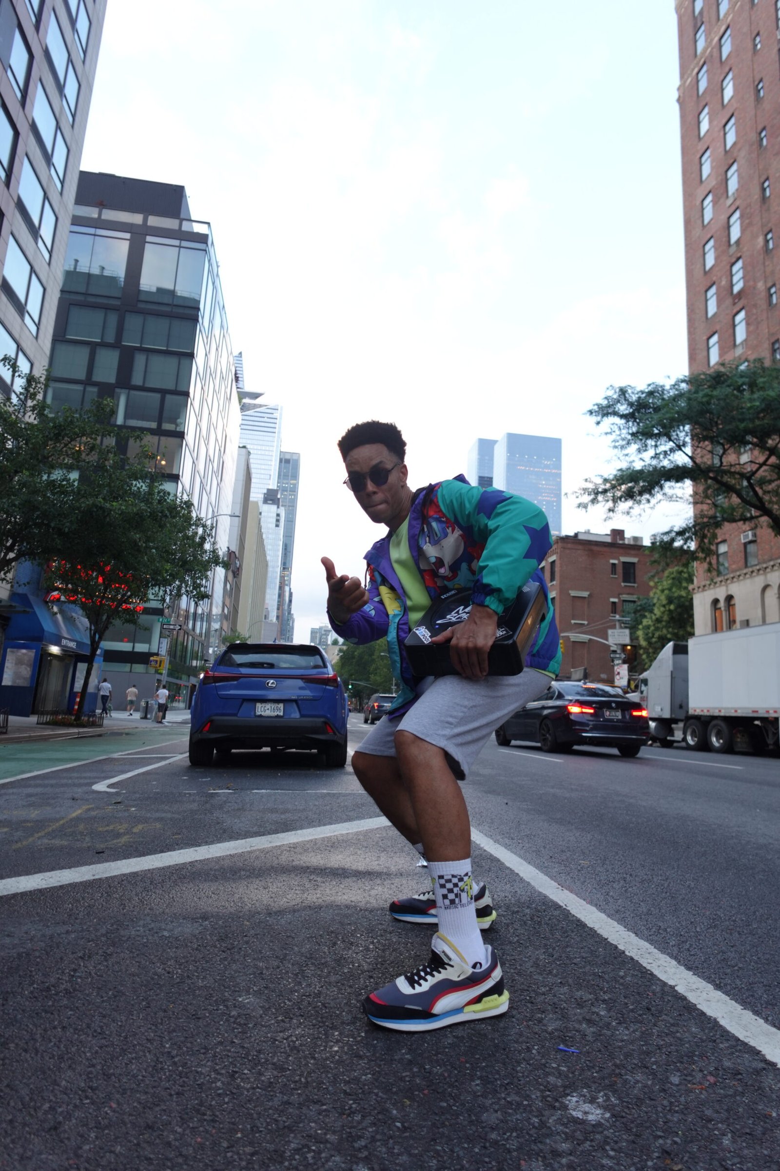 Nelson Scratch from Hug Bookings in Manhattan with a Numark PT01 portable turntable